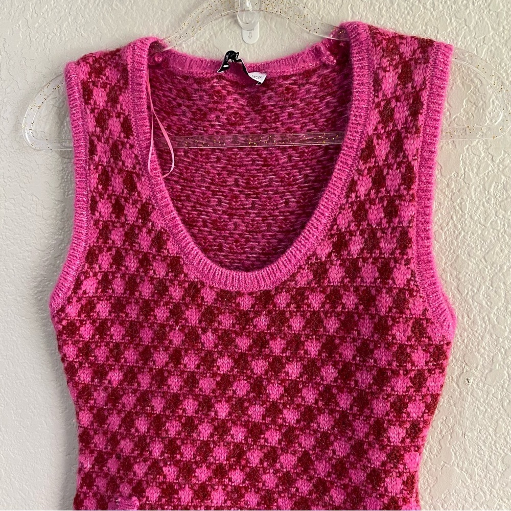 ZARA Women | Pink | PLAID KNIT DRESS - Picture 8 of 13